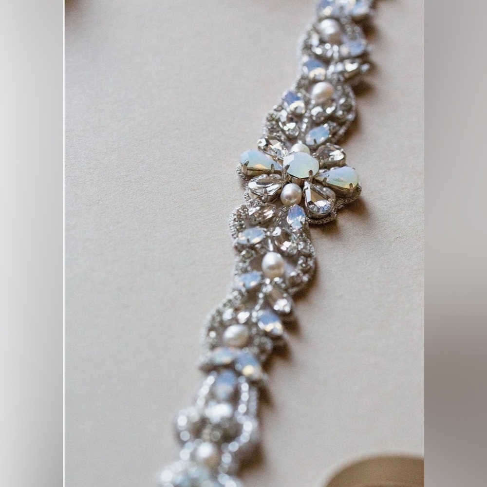 Swarovski Crystal and pearl wedding belt